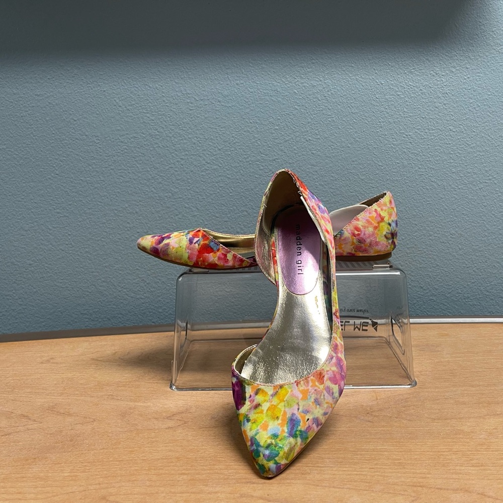 Madden Girl Multicolor Floral Pointed D'Orsay Flats